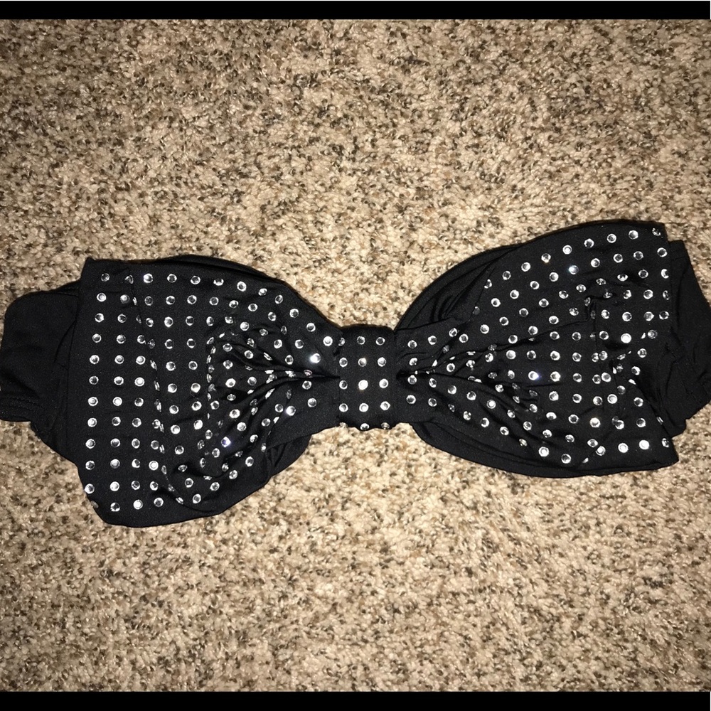 Kate Spade bedazzled bow bikini top